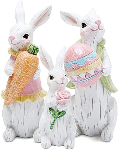 קישוטי ארנב פסחא של הודאאו אביב פסלוני ארנב עיצוב בית מקורה