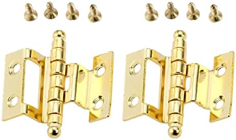 ZHYH 2 PCS ריהוט זהב צירים דקורטיביים ארון דלתות דלתות ציר כתר 8 חורים תפאורה לתיבת תכשיטים מעץ וינטג '40 ממ