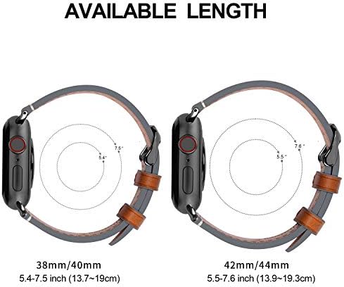להקות שעון Fullmosa עור תואמות לפס שעון Apple 40 ממ 41 ממ 44 ממ 45 ממ לסדרה 7/6/SE/5/4 עיצוב ייחודי וינטג 'שחרור מהיר של גברים רצועות