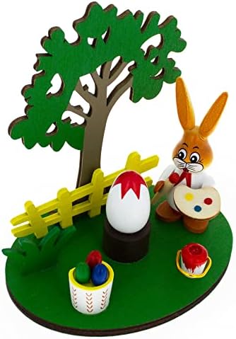 BestPysanky Artisan Bunny מצייר ביצי פסחא פסלון 4.2 אינץ '