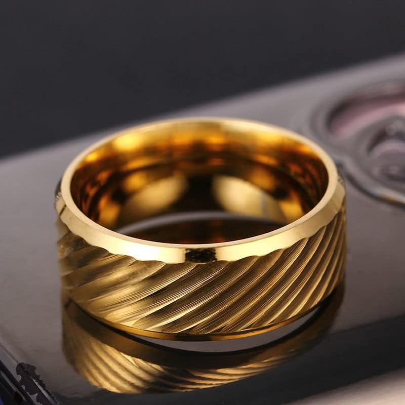 קולסו 8 ממ זהב צבע טבעת מים גל טבעות לגבר ונשים-17491