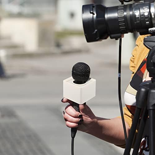 4 יחידות מיקרופון מיקרופון דגל משולש כיכר קוביית ראיון לוגו הזרקת שרירי בטן דגל תחנת תיבת עבור קריוקי