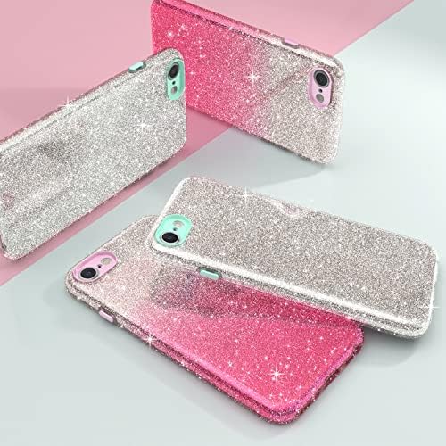 Idweel iPhone SE 2020 Case, iPhone SE 3 Case 2022, iPhone 8 Case, iPhone 7 Case, Slim Fit Glitter Glitter Sparkly Bling Bling גומי סופג
