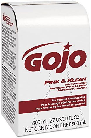 Gojo 912812ea Pink & Klean Cleanser 800 מל תיק פיצוץ מחדש, פרחוני