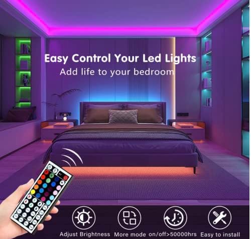 מְכִירָה! גרילייט 32 רגל נורות רצועת LED לחדר שינה, אורות רצועת LED עם אפליקציה ושלט רחוק, נורות LED Bluetooth לחדר, קישוט ביתי ומסיבה