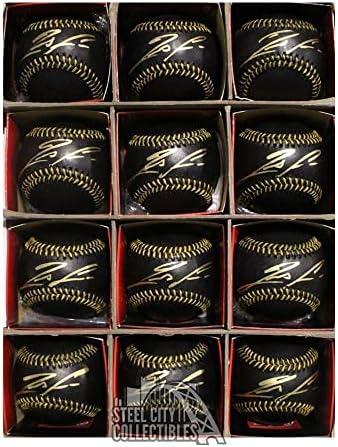 12 CT LOT RONALD ACUNA JR חתימה שחורה רשמית BASEBALL MLB - JSA COA - כדורי בייסבול עם חתימה