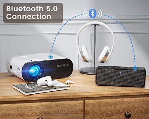 מקרן Bluetooth Wifi, Wimius 2023 מקרן מיני 1 מקרב 1 עם תיק נשיאה, Full HD 1080P ו- 300 , מקרן נייד עבור HDMI, VGA, USB, AV, מחשב נייד,