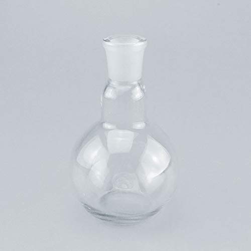 Adamas-Beta Borosilicate זכוכית 150 מל קיר כבד צוואר יחיד בקבוק עגול תחתון שטוח עם 19 מפרק חיצוני מתחדד סטנדרטי, 150 מל