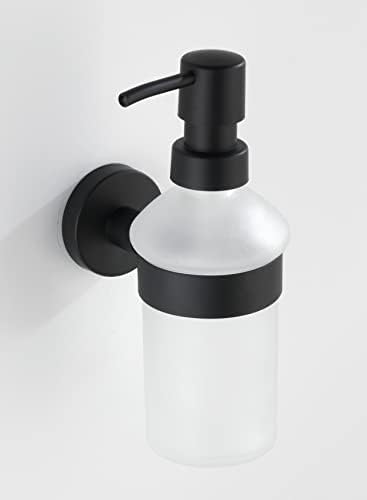 סבון Wenko Bosio, מתקן נוזלים 0.2 ליטר, 7 x 18 x 11 סמ, מאט שחור
