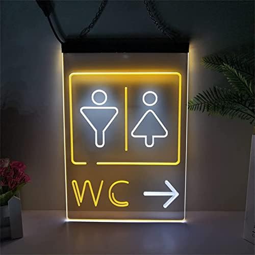 DVTEL WC שירותים ניאון שלט LED דוגמנות אור אור אותיות זוהרות שלט לוח אקרילי ניאון אור דקורטיבי, 30x40 סמ מסעדת בית קפה בר קפה
