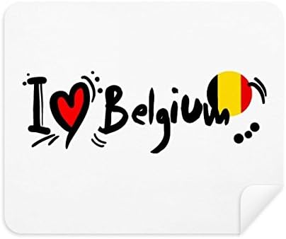 אני אוהב בלגיה מילת דגל אהבת לב איור ניקוי בד מסך מנקה 2 יחידות זמש בד
