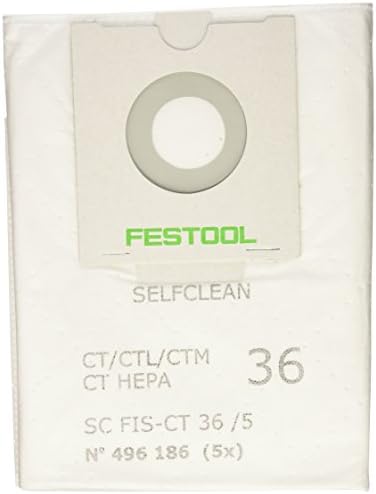 Festool 496186 שקית פילטר עצמית ל- CT 36, כמות 5