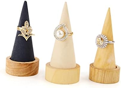 עמדת כן של זרודקו עמדת כן לתצוגת מארגן תכשיטים מעץ תצוגה מחזיק טבעת אבזרים קופסת אחסון מעץ חרוטי