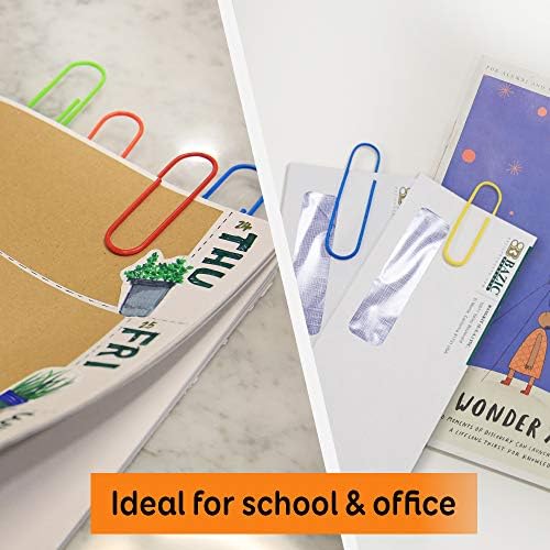קטעי נייר בזים מגה ג'מבו 100 ממ, קליפ נייר מצופה צבע, סופר נייר נייר מהדק מסמך צבעוני לבית הספר למשרדים, 1 חבילה